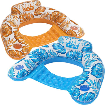 Jasonwell Inflatable Pool Float Chair - Floating Pool Chair Lounge Floats for Swimming Pool Water Chair Pool Lounger with Cup Holder Pool Toy Party Floaties for Adults - Jasonwell